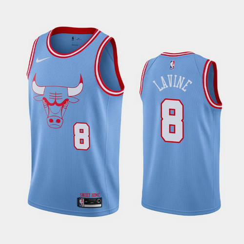 Camiseta Zach LaVine 8 Chicago Bulls 2019-20 Ciudad Azul Hombre