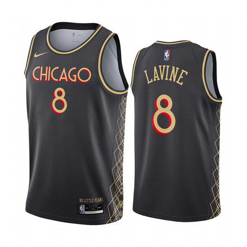 Camiseta Zach LaVine 8 Chicago Bulls 2020-21 City Edition Negro Hombre