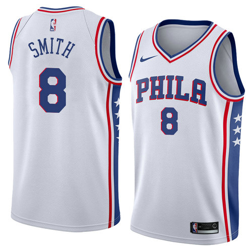 Camiseta Zhaire Smith 8 Philadelphia 76ers Association 2018 Blanco Hombre