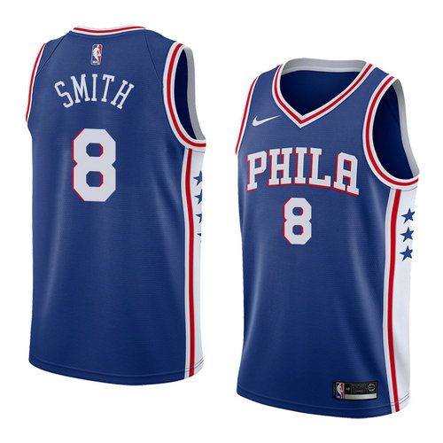 Camiseta Zhaire Smith 8 Philadelphia 76ers Icon 2018 Azul Hombre