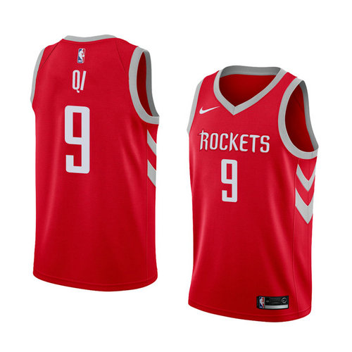 Camiseta Zhou Qi 9 Houston Rockets Icon 2018 Rojo Hombre