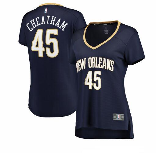 Camiseta Zylan Cheatham 45 New Orleans Pelicans icon edition Armada Mujer