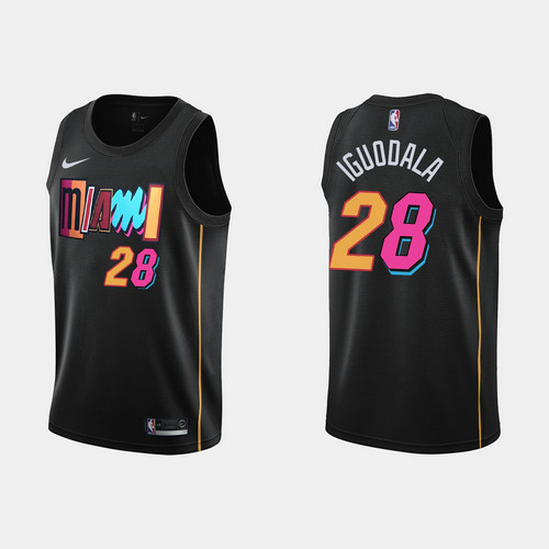 Camiseta andre iguodala 28 Miami Heat 2021-22 city edition negro Hombre