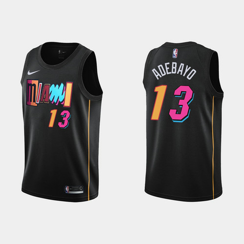 Camiseta bam adebayo 13 Miami Heat 2021-22 city edition negro Hombre