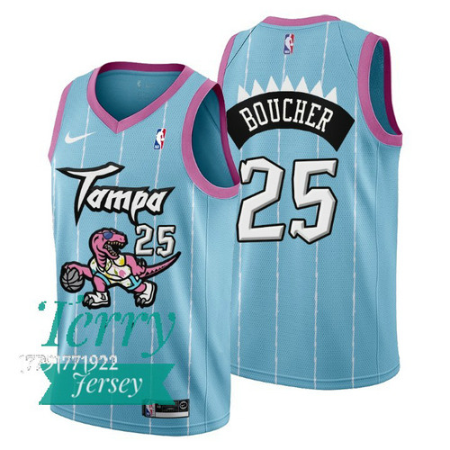 Camiseta chris boucher 25 Toronto Raptors 2021 tampa city rosado azul Hombre