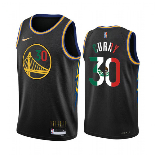 Camiseta curry 30 Golden State Warriors 2022 mexico edition negro Hombre