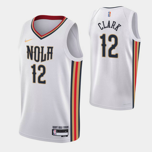 Camiseta gary clark 12 New Orleans Pelicans 2022 75 aniversario edición de la ciudad blanco Hombre