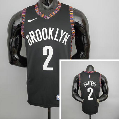Camiseta griffin 2 Brooklyn Nets Versión ciudad Negro Hombre