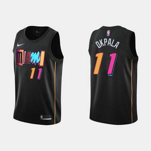 Camiseta kz okpala 11 Miami Heat 2021-22 city edition negro Hombre