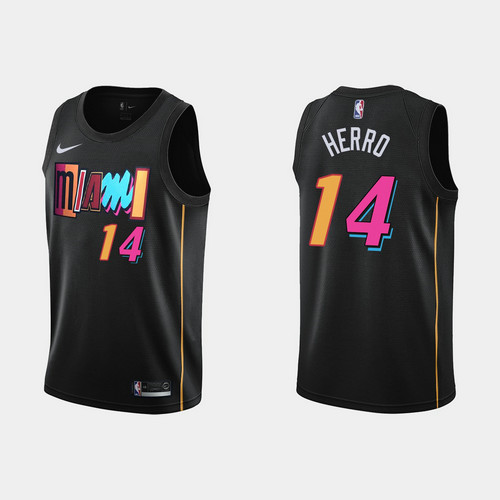 Camiseta tyler herro 14 Miami Heat 2021-22 city edition negro Hombre
