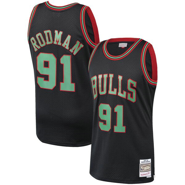 Camiseta Dennis Rodman 91 Chicago Bulls 2019 Rojo Hombre