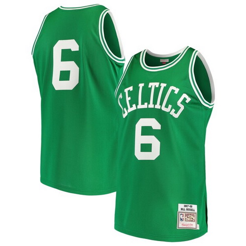 camiseta Bill Russell 6 boston celtics 2019 2020 verde hombre